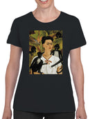 Frida Kahlo Woman with Monkeys in a Tropical Setting Women's T-shirt