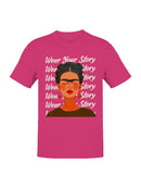 Frida Kahlo Embrace Your Narrative: A Colorful Portrait Women's T-shirt