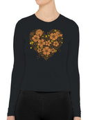 Floral Heart Graphic Women's Long Sleeve