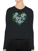 Floral Heart Design Women's Long Sleeve