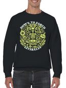 Down to Earth Literally Skeleton Art Men's Sweatshirt