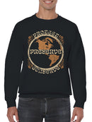 Protect, Preserve, Conserve - Earth Awareness Design Men's Sweatshirt