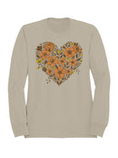 Floral Heart Design Women's Sweatshirt