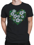 Floral Heart Graphic Men's T-shirt