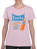 Officially Licensed Fanta Retro Orange Drink Advertisement Women's T-shirt