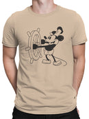 Vintage Cartoon Mouse at the Helm Men's T-shirt