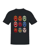 Officially Licensed Legends Of Lucha Libre Colorful Luchador Mask Collection Men's T-shirt