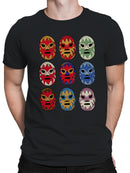 Officially Licensed Legends Of Lucha Libre Colorful Luchador Mask Collection Men's T-shirt