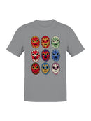 Officially Licensed Legends Of Lucha Libre Colorful Luchador Mask Collection Men's T-shirt