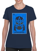 Officially Licensed Legends Of Lucha Libre Blue Luchador Mask Design Women's T-shirt