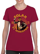 Officially Licensed Legends Of Lucha Libre Legendary Luchador Solar Emblem Women's T-shirt