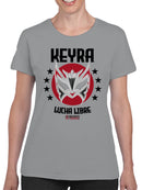 Officially Licensed Legends Of Lucha Libre Silver Mask Emblem on Red Circle Women's T-shirt