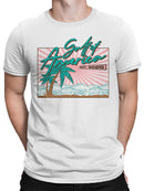 Vibrant Retro Coastal Design Men's T-shirt