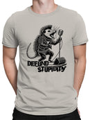 Defund stupidity, opossum with punk style singing rock metal Men's T-shirt