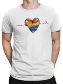 Rainbow Heart of Pride and Love Men's T-shirt