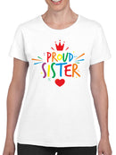 Colorful "Proud Sister" Design Women's T-shirt