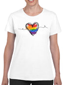 Rainbow Heart of Pride and Love Women's T-shirt