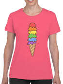 Rainbow Delight Ice Cream Cone Women's T-shirt