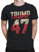 Trump 47 Flag-Themed Design Men's T-shirt