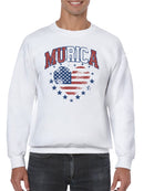 Patriotic Heart Design Men's Sweatshirt