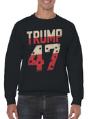 Trump 47 Flag-Themed Design Men's Sweatshirt