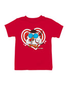 Officially Licensed Tootsie Roll Owl Love Heart Sticker Youth's T-shirt