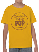 Officially Licensed Tootsie Roll Banana Tootsie Roll Pop Treat Youth's T-shirt