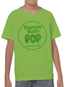 Officially Licensed Tootsie Roll Lemon Lime Tootsie Roll Pop Youth's T-shirt
