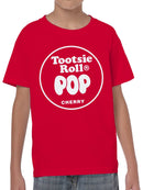 Officially Licensed Tootsie Roll Cherry Tootsie Roll Pop Treat Youth's T-shirt