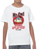 Officially Licensed Tootsie Roll Mr. Owl Tootsie Youth's T-shirt