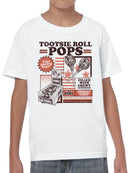Officially Licensed Tootsie Roll Tootsie Roll Pops Poster Art Youth's T-shirt
