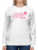 Officially Licensed Blow Pop Pink Pop Art Graphic Women's Sweatshirt