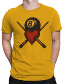 Billiards Heart Graphic Men's T-shirt