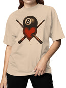 Billiards Heart Graphic Women's T-shirt