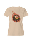 Flaming 8-Ball Design Women's T-shirt