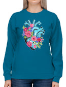 Heart & Flowers Graphic Women's Sweatshirt