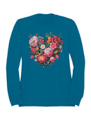 Floral Heart Wall Art Women's Sweatshirt