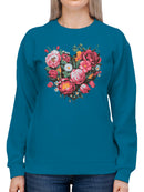 Floral Heart Wall Art Women's Sweatshirt