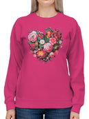 Floral Heart Wall Art Women's Sweatshirt