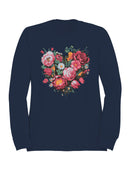 Floral Heart Wall Art Women's Sweatshirt