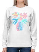 Vibrant Floral Art Print Women's Sweatshirt