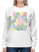 Floral Garden Art Print Women's Sweatshirt