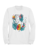 Floral Horse Wall Art Print Women's Sweatshirt