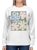 Retro Floral Art Poster Women's Sweatshirt