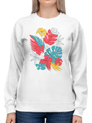 Tropical Floral Wall Art Women's Sweatshirt