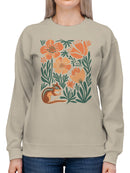 Floral Squirrel Art Print Women's Sweatshirt