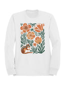 Floral Squirrel Art Print Women's Sweatshirt