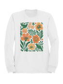 Floral Bird Design Print Women's Sweatshirt