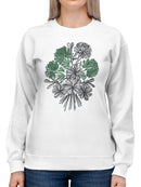 Floral Art Print Poster Women's Sweatshirt