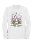 Cozy Bunny Floral Art Women's Sweatshirt